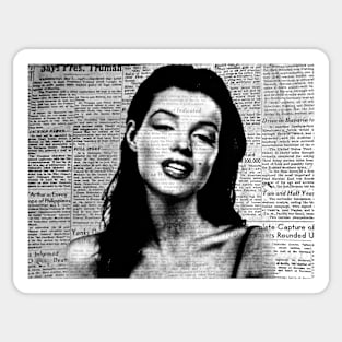 Marilyn on Vintage Newspaper so Beautiful Sticker